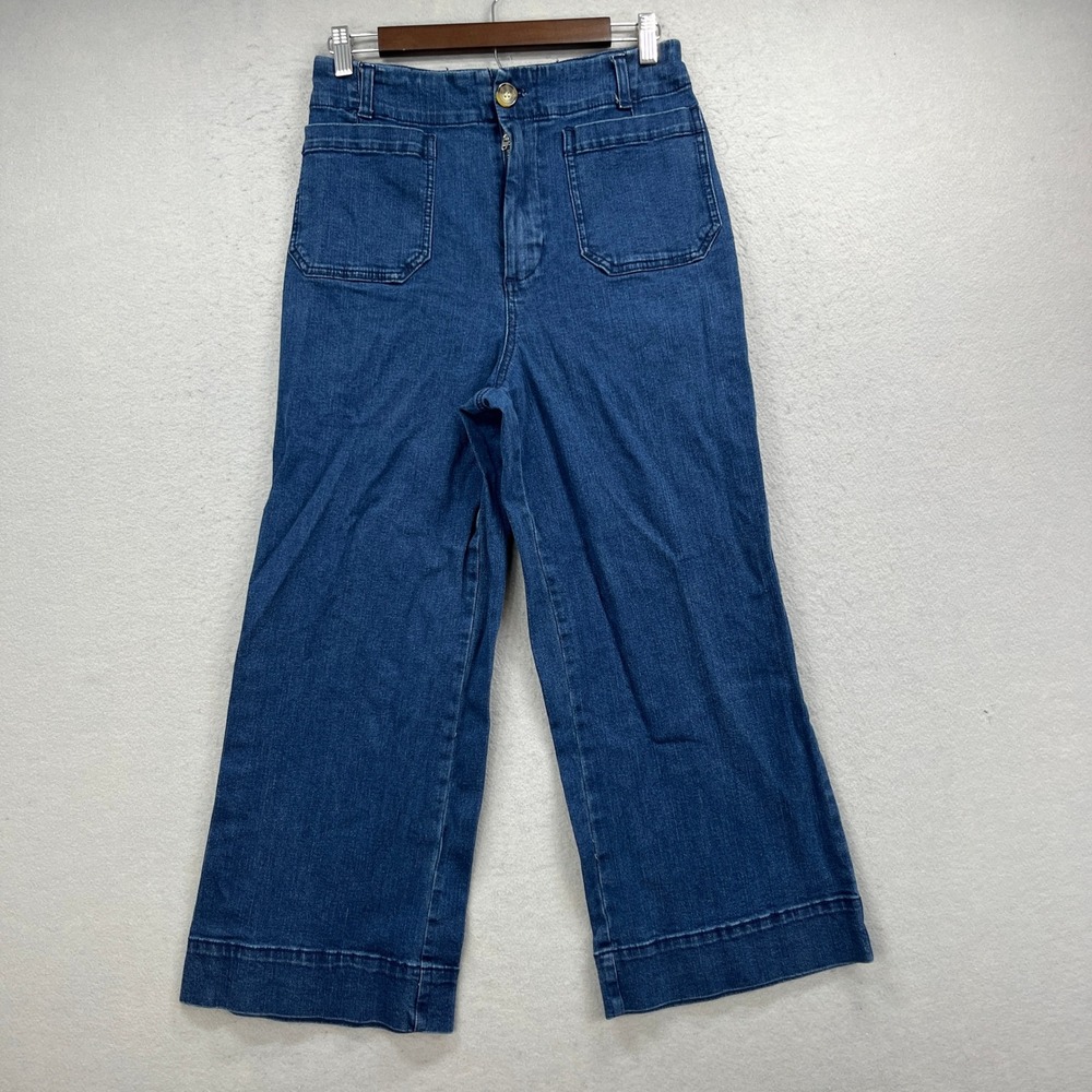 Velvet Heart Jeans Women 28 Blue Alyx Cropped Wide Baggy Patch Pocket Utility
